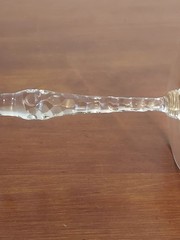 Set 4 Elegant SENECA 190 Unknown CUT FLORAL Faceted Glass WATER GOBLETS Stems