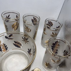 Libbey Hollywood Regency Highball 8 Glasses X 4 + Ice Tub & Swiss Music Bottle