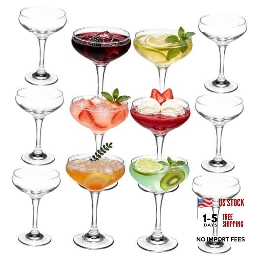 12 Pieces Crystal Martini Glasses Champagne Flute,Coupe Bowl 12 PCS Clear