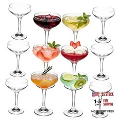 12 Pieces Crystal Martini Glasses Champagne Flute,Coupe Bowl 12 PCS Clear