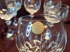 VTG NEW 6 Schott Zweisel Gardone Crystal Wine Goblets Glasses Germany 6.5″