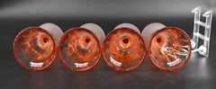 NEW Set of 4 VTG Fostoria Captiva Wine Juice Glasses Peach Frosted Shell 6 oz.