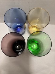 4 PC Lenox Multicolor Tuscany Crystal Gems Tumblers Highball Glasses Tall 16 Oz