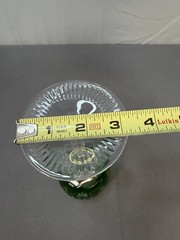 Vintage Green Cut Crystal Wine Goblet Hand Made Hungary 24% PbO
