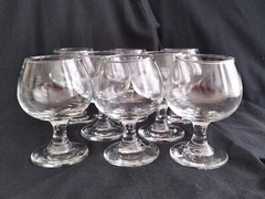 Vintage MCM 4” Clear Brandy / Cognac / Aperitif Glass / Snifter (Set of 8)