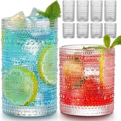 Vintage Drinking Glasses Set of 8 Highball Cocktail Water Glasses