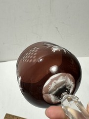 Czech Bohemian Red Cut to Clear Crystal Cordial Glass Bordeaux Color Gorgeous