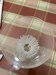 4 Villleroy Boch Flora crystal red wine goblets hand cut. flower in bottom NEW