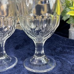 HAZEL ATLAS 5.5″ Goblet Beverage Wine Glass ACT54 Half Panel – Set Of 6 VTG