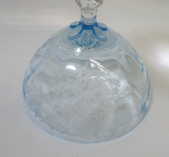 Vintage 1930s Fostoria Crystal JUNE AZURE Blue Champagne Tall Sherbet Glass