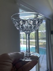 Lot Of Fostoria American Clear Cubist-Champagne/Martini Glasses Stem (2056)