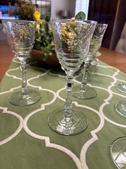 Libbey Rock Sharpe Arctic Rose Goblets 6-3/4”H (6-Total)
