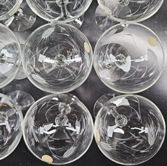 (12) Sasaki Wheat Champagne Sherbet Set Vintage Floral Clear Stemware Retro Lot