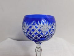 K7 – Fifth Avenue Bohemian Cut to Clear Cobalt Blue FIF3 Hock Wine Glass – 3