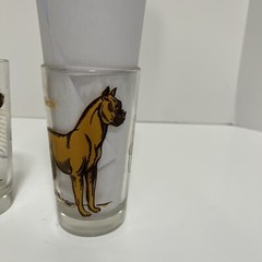 Vintage MCM Boxer Dog Breed Tumblers Glass