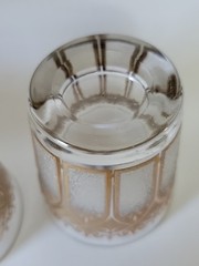 3 Vintage Gold Gothic Cathedral Lowball Glasses By Washington Glass