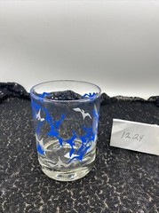 Georges BRIARD SEAGULL Cocktail Rocks GLASS 12 oz 4″ Tall Signed By Artist
