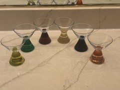 Very Rare Uranium Martini glasses 2 – plus 4 other colors total 6
