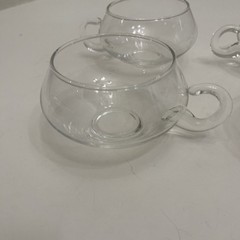 4 Vintage Blown Glass Moderno Riekes Criss Crystal Punch Bowl Glasses Cups