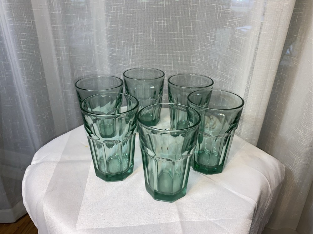 Libbey Iris Spanish Green Textured Tumblers Set of 4