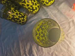 Vintage Baroque Avocado Green Highball Glasses Set Of 8 – Retro MCM. 1198