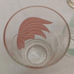 3 Vintage 1940’s McBride Cameo Frosted Leaf Blue Pink Yellow 5.5″ Tumblers