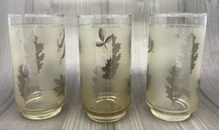 Set of 5 Vintage LIBBEY Glass Company Silver Leaf Highball Glasses 1953-1978