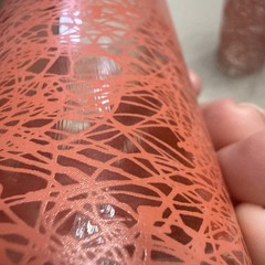 MCM Hazel Atlas Orange Spaghetti String Drizzle Glass 6.5″ Tall VTG