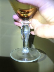 Set Of 3 Polish Glass Amber Goblet Champagne Water Wine Vintage Poland