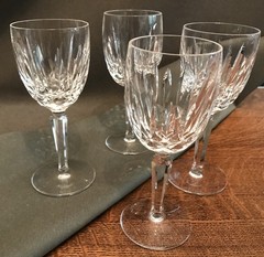 4 WATERFORD CRYSTAL KILDARE CLARET WINE GLASSES GLASS