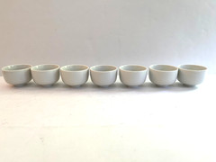 Lot of 7 Solid White Porcelain 4 oz Sake Cups