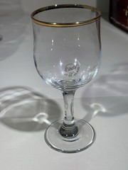 Vintage Circleware Pasabahce Gold Rimmed Wine Glasses Set of 4 NIB Never Used
