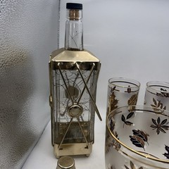 Libbey Hollywood Regency Highball 8 Glasses X 4 + Ice Tub & Swiss Music Bottle