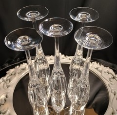 5 Mikasa CALLA LILY 10 3/4″ Fine Crystal Champagne Flutes Glasses SET
