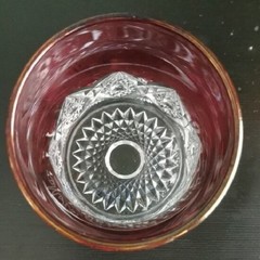 Engraved Ruby Red Flash Cut-to-clear Glass Souvenir Tumbler