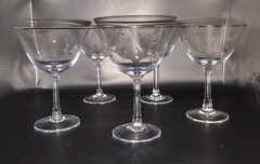 Atomic Starburst Champagne Coupe Glasses 5 Piece Cocktail Wine MidCentury Modern