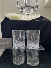 GODINGER SHANNON CRYSTAL DOUBLE OLD FASHIONED ROCKS GLASSES Set Of 4