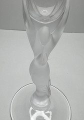 Kissing Doves Igor Carl Faberge Frosted Crystal Wine Glass Signed – 7”