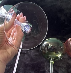 Vintage Hand-Blown Cocktail Glasses Set of 4 – Mismatched Jewel Tone.