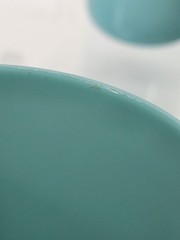Turquoise Blue Opaline Glass Tumbler Cups Possibly French Portieux? 3 3/4″ Tall