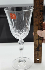 Set of 4 RCR Cristalleria Italiana Cut Crystal Melodia Wine Goblets / Glasses
