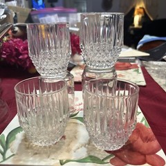 Fostoria Crystal Stratton Double Old Fashion Glasses set of 4