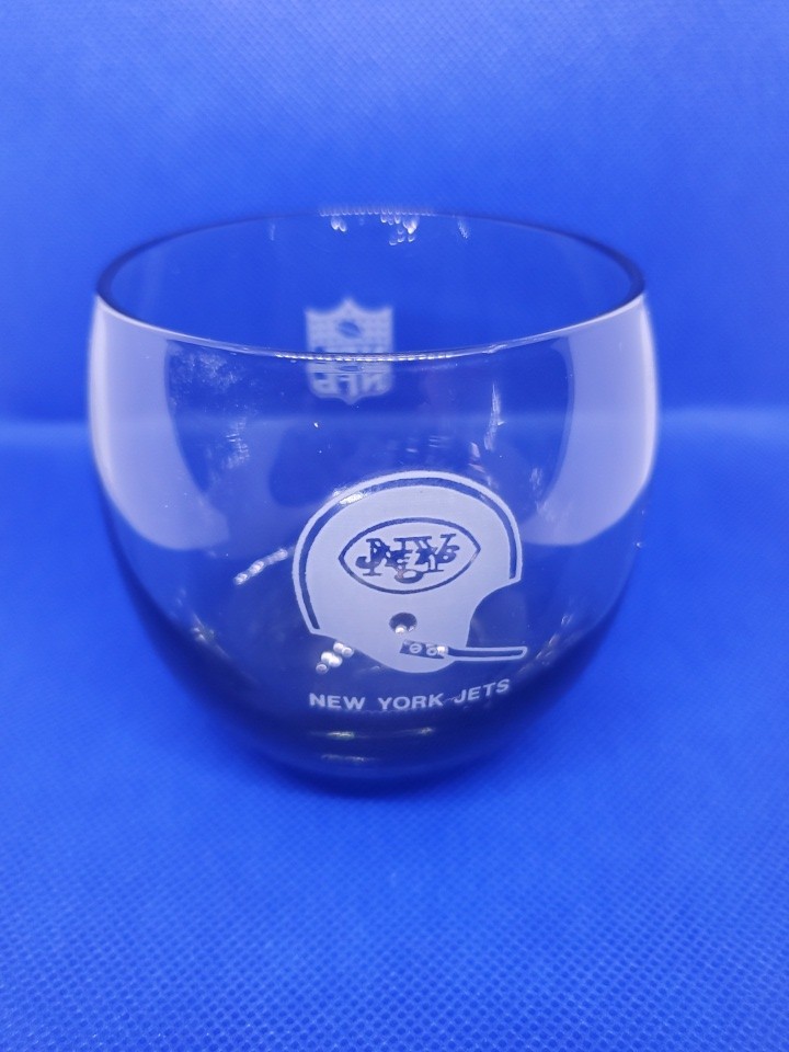 New York Jets Helmet NFL Smokey Vintage Football whiskey glass