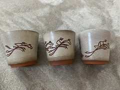 Vintage Mid-century Modern Esther Sills Studio Pottery Tumblers / Cups -Set Of 3