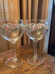 Corning Corelle Coordinates CALLAWAY HOLIDAY Ribbons Set of 3 Glassware GOBLETS