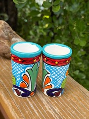 Tequila Shot Glass Talavera Mexico Hand Painted Ethnic Bar Accessories Gift