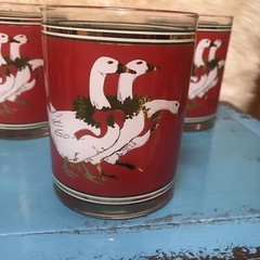 Vintage Y2K Culver Christmas Holly Goose “4 Tall Tumbler -1 Glass