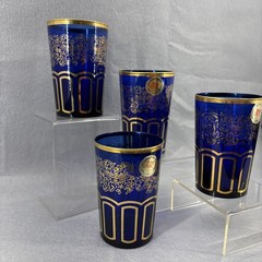 Lavorazione A Mano Bronze Verre SR Fabrique Par Italy Cobalt Blue Gold Glass 4