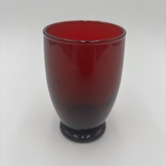 1 Footed Anchor Hocking Royal Ruby Red Glass Tumbler 3.5″ Tall Baltic