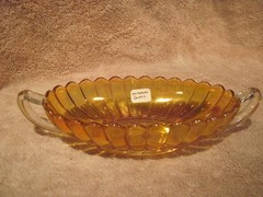 Vintage Imperial Glass Marigold Olive/Pickle/Relish Canival Glass Dish